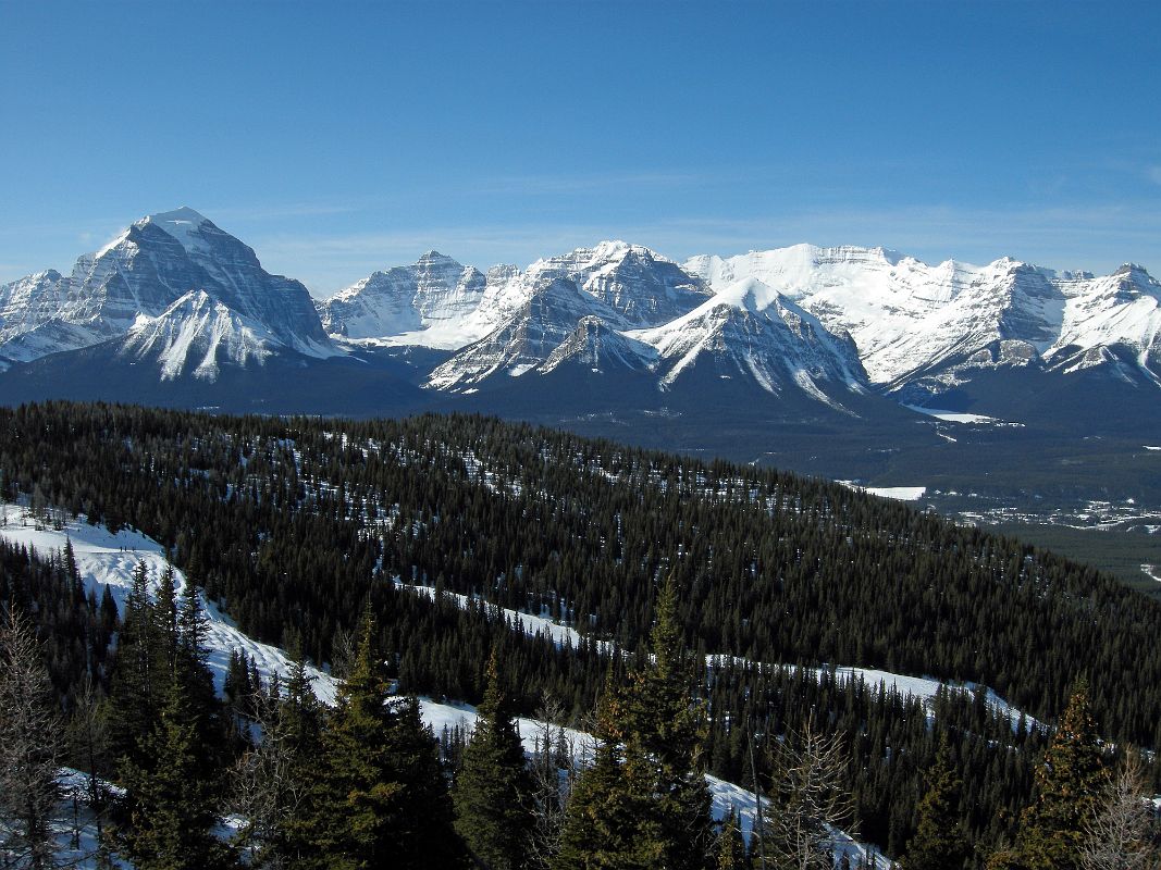 37 Mount Temple, Mount Hungabee, Sheol Mountain, Haddo Peak and Mount Aberdeen, Fairview Mountain, Mount Victoria, Mount Whyte and Niblock From Lake Louise Larch Ski Area